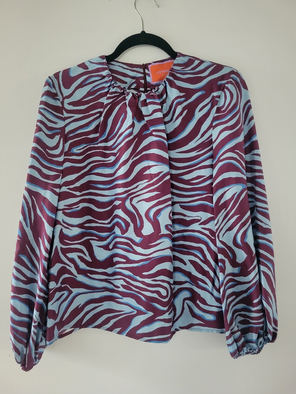La DoubleJ Zebra Print Silk Charming Top - Size S
